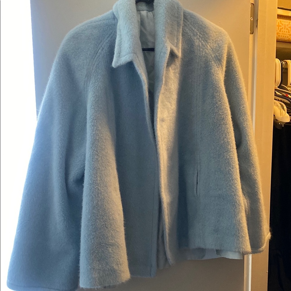 Women's Light Blue Plush Coat